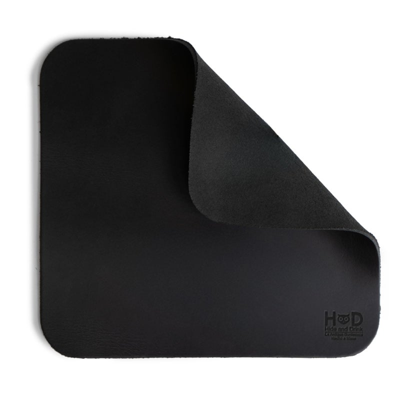 Hide & Drink, Durable Mouse Pad, Executive Mousepad for Work Desk & Office Essentials, Genuine Mat, Thick Full Grain Leather, Handmade, Charcoal Black - Image 2